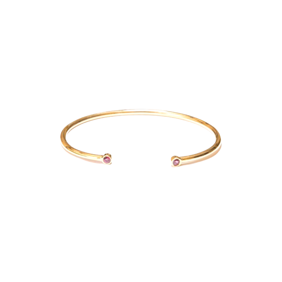 Pulsera Esclava Oro Amarillo Piedras 18Kt.