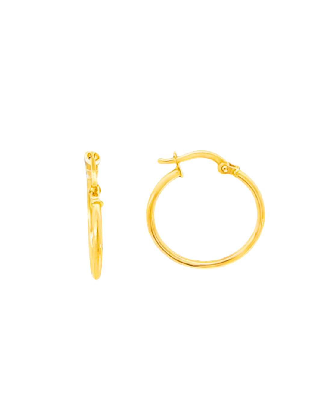 Aros Argollas de Oro Amarillo 18KT Tubo Redondo 1.5 MM.
