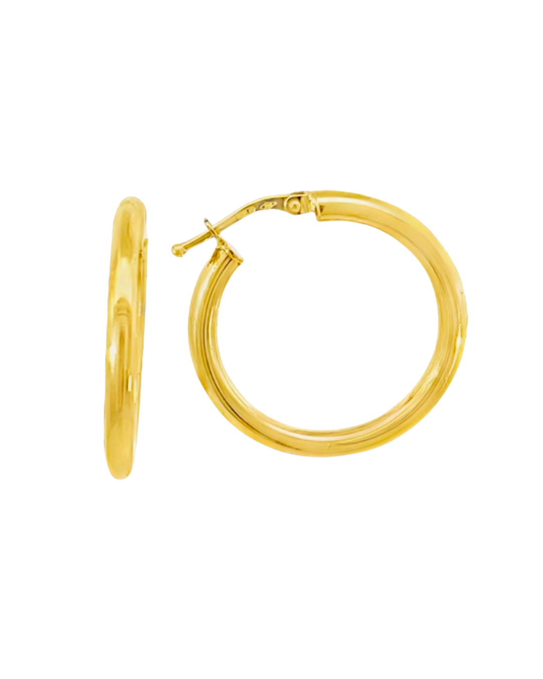 Aros Argollas de Oro Amarillo 18KT Tubo Redondo 2.5 MM.