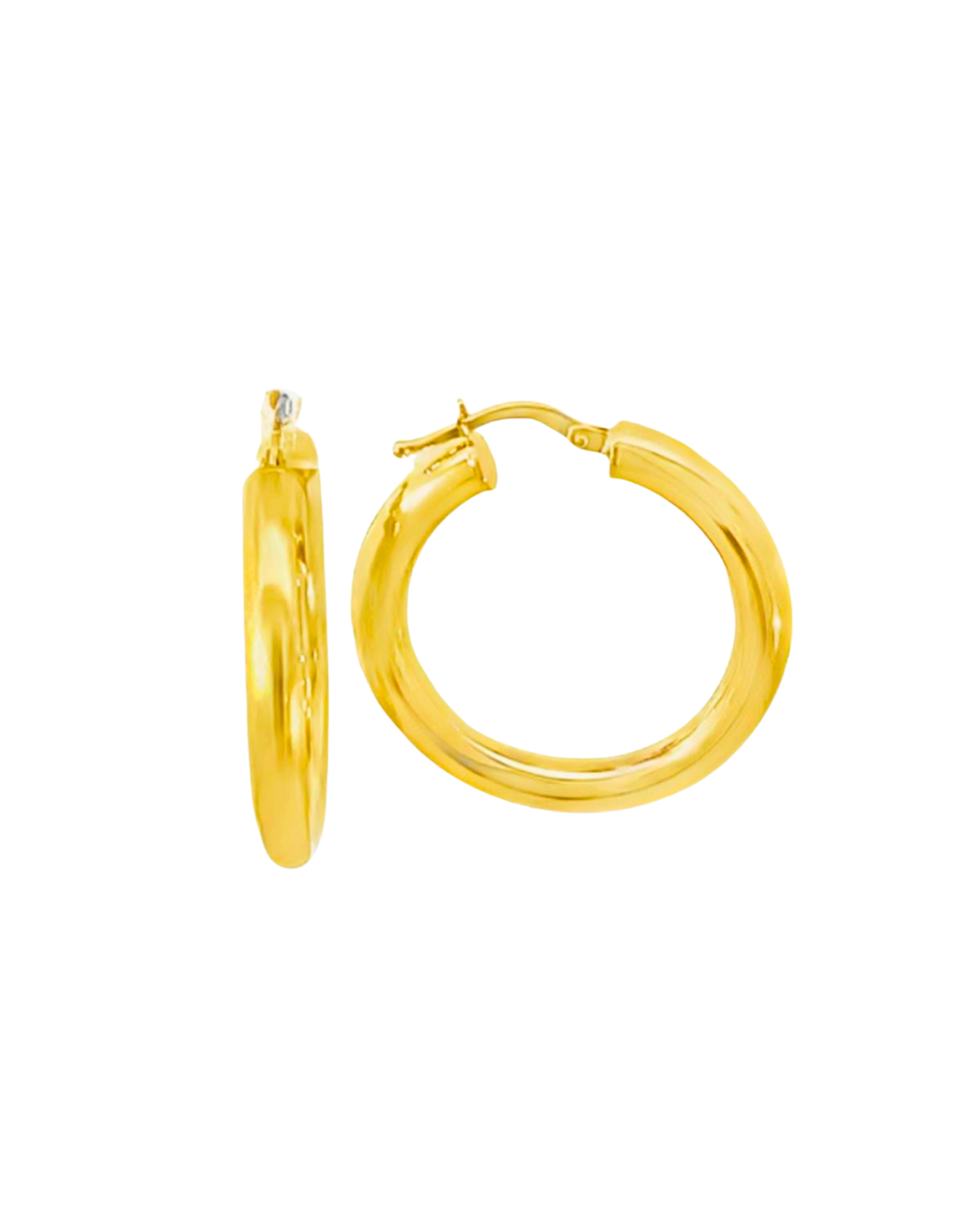 Aros Argollas de Oro Amarillo 18KT Tubo Redondo 3 MM.
