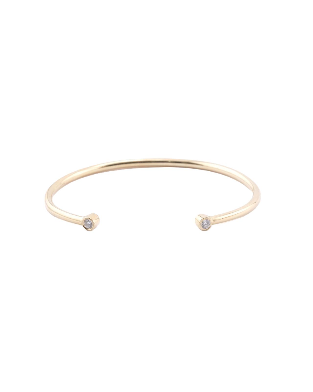 Pulsera Esclava Abierta Oro Amarillo 18Kt Brillantes.