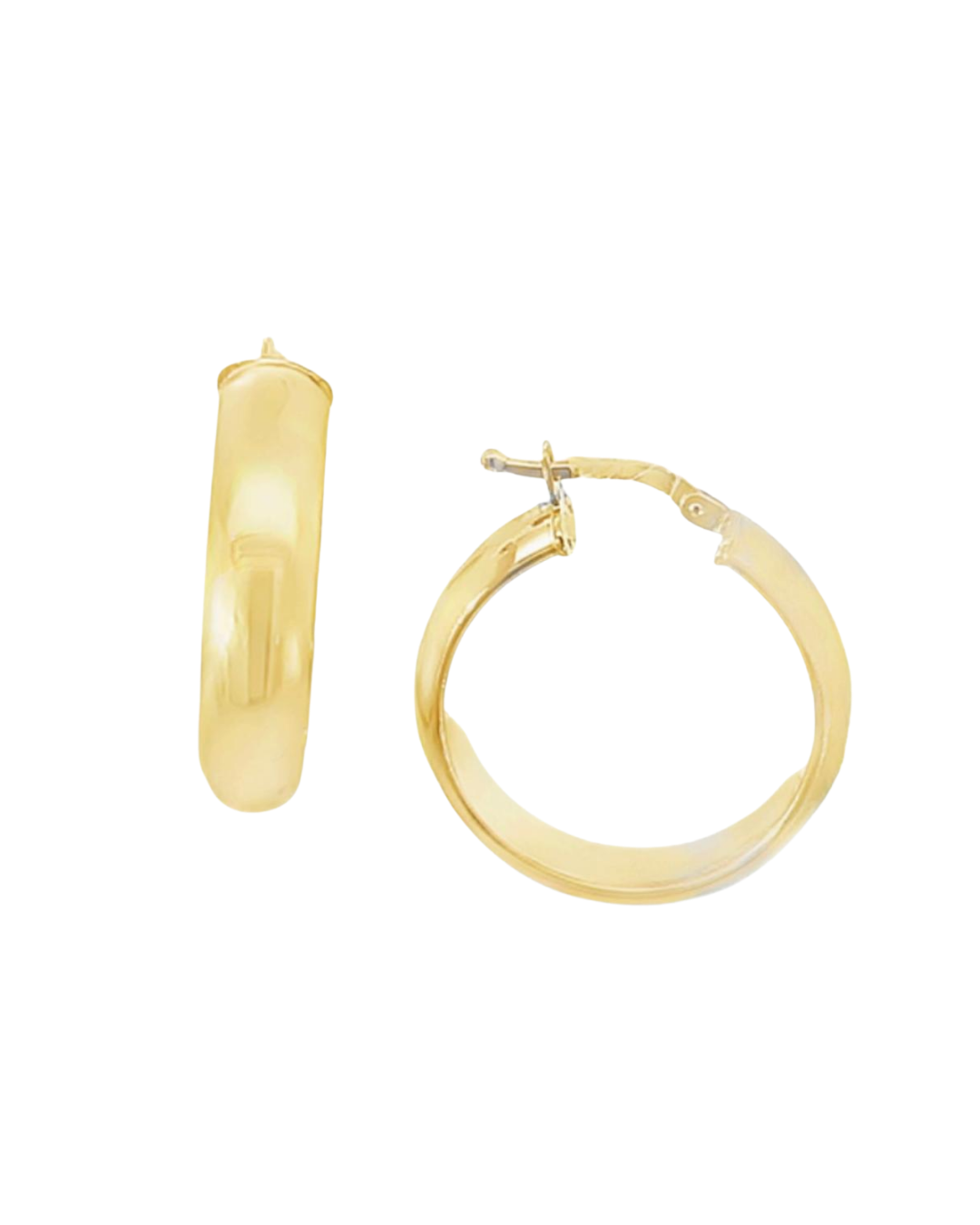 Aros Argollas de Oro Amarillo 18KT Tubo Media Caña.