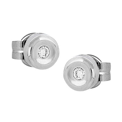 Aros Chatón de Oro Blanco Punto de Luz.