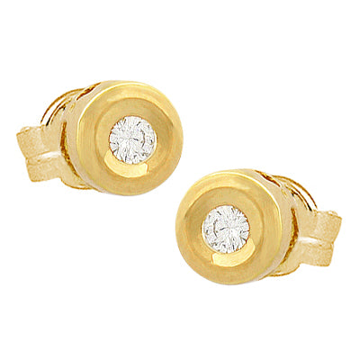 Aros Chatón de Oro Amarillo Punto de Luz 18Kt.