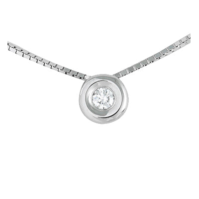 Collar Chatón de Oro Blanco Punto de Luz.