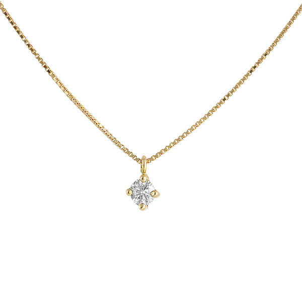 Collar Punto de Luz de Oro Amarillo Engaste Grifa 18Kt.