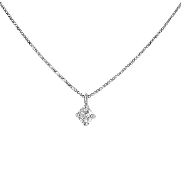 Collar Punto de Luz de Oro Blanco Engaste Grifa.