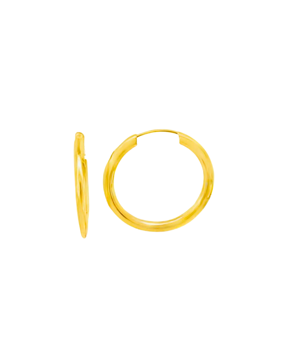 Aros Argollas de Oro Amarillo 18KT Tubo Redondo Flex 3 MM.