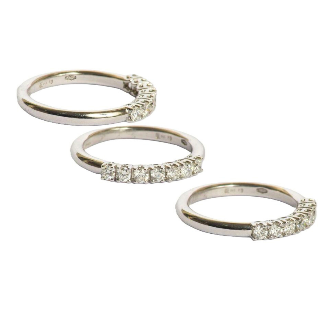 Anillo Platino Cintillo 7 Brillantes.