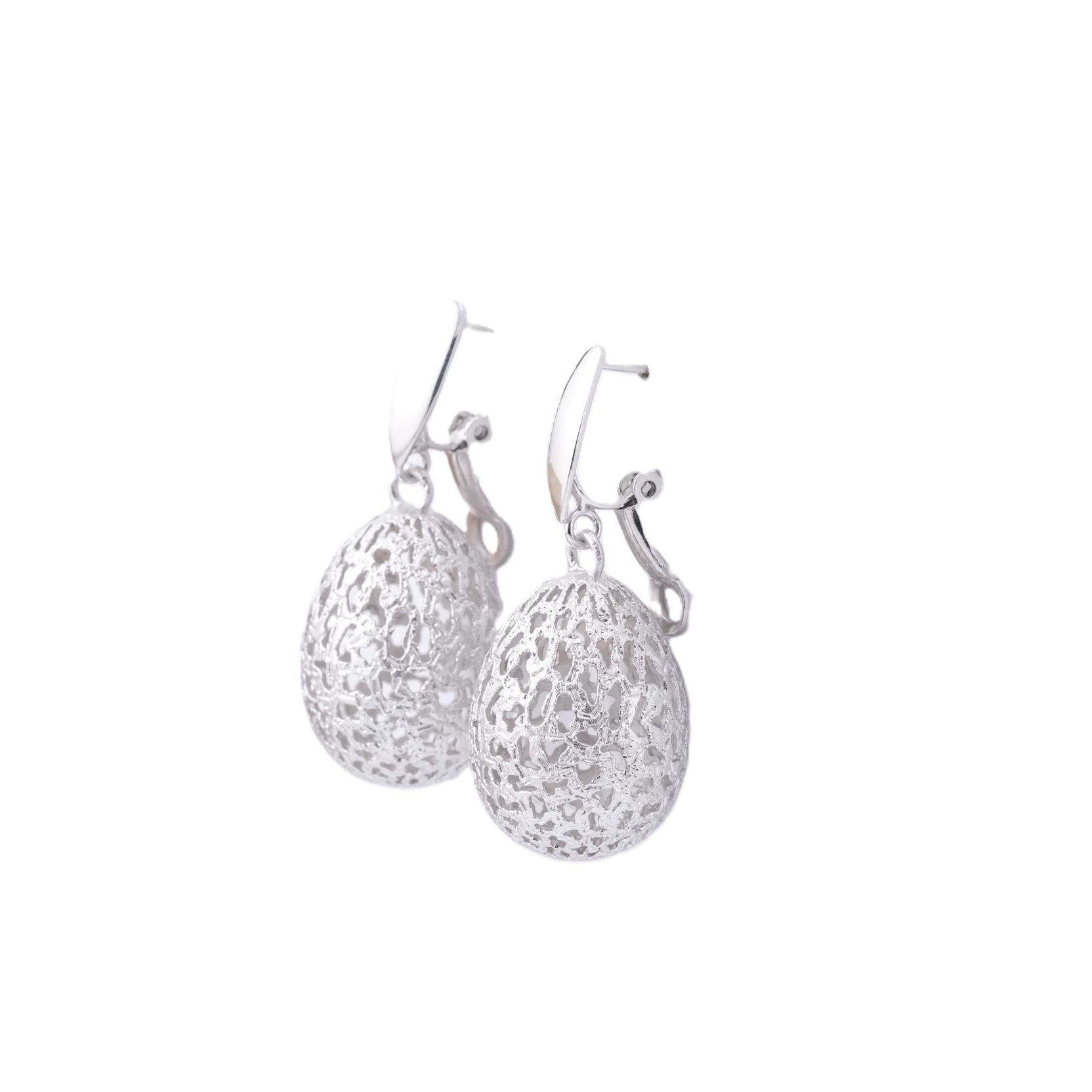 Aros de Plata Bañada Filigrana Ovalados.