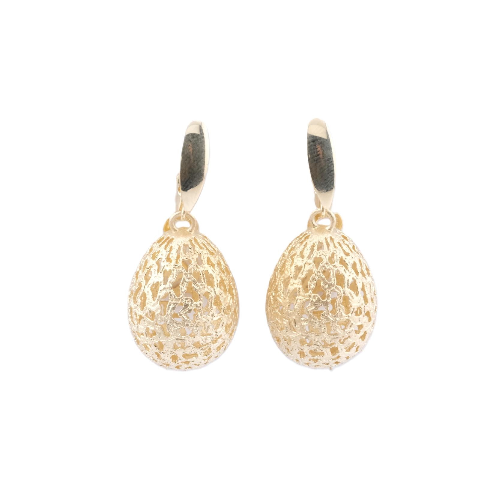 Aros de Plata Bañada Filigrana Ovalados.