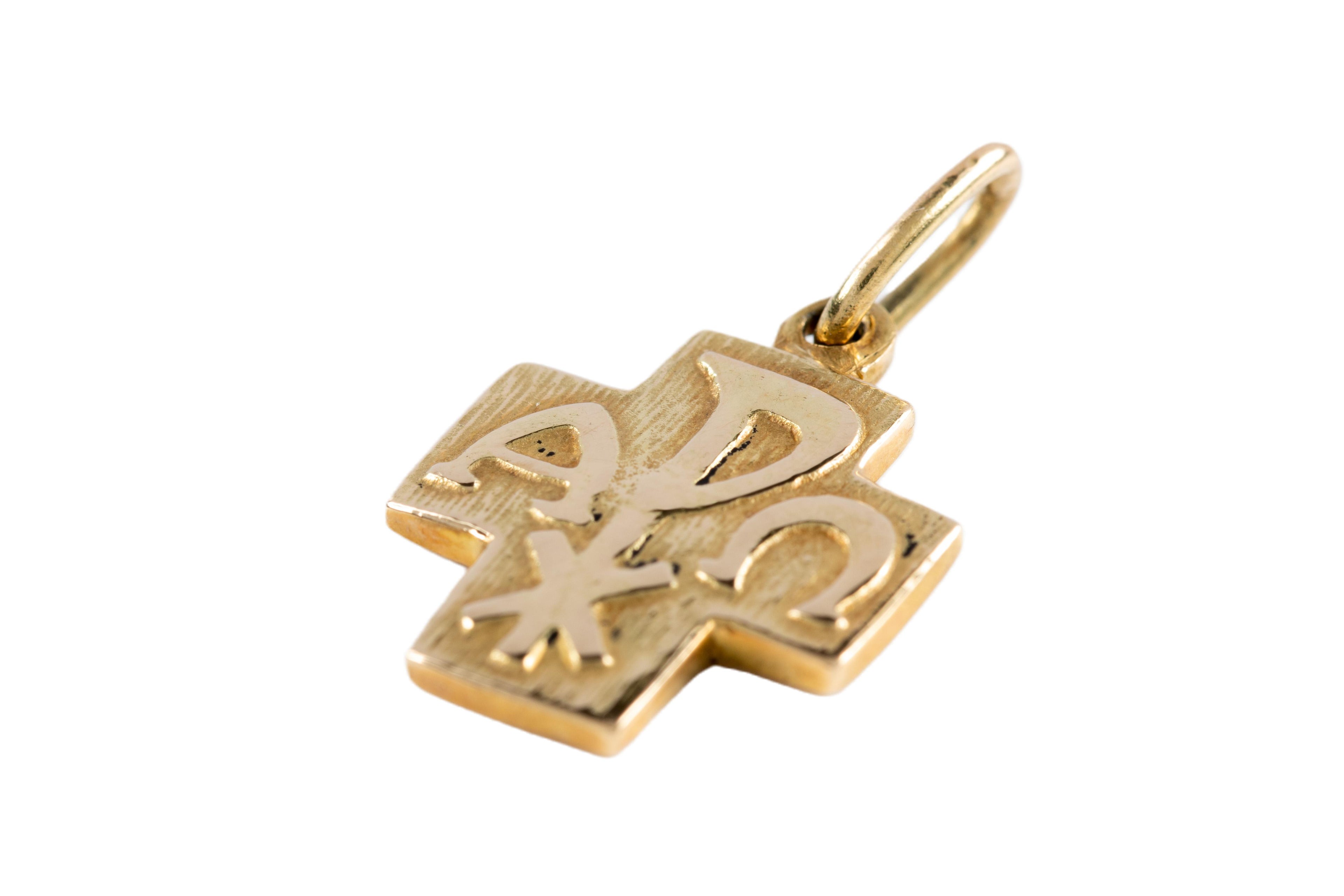 Cruz de la Paz de Oro Amarillo 18Kt.