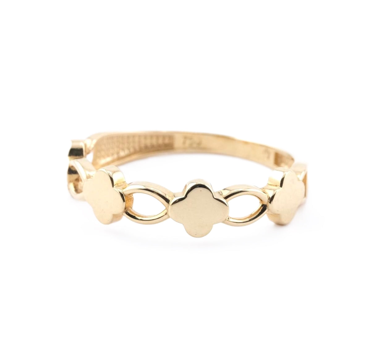 Anillo Oro Amarillo Trébol 18Kt.