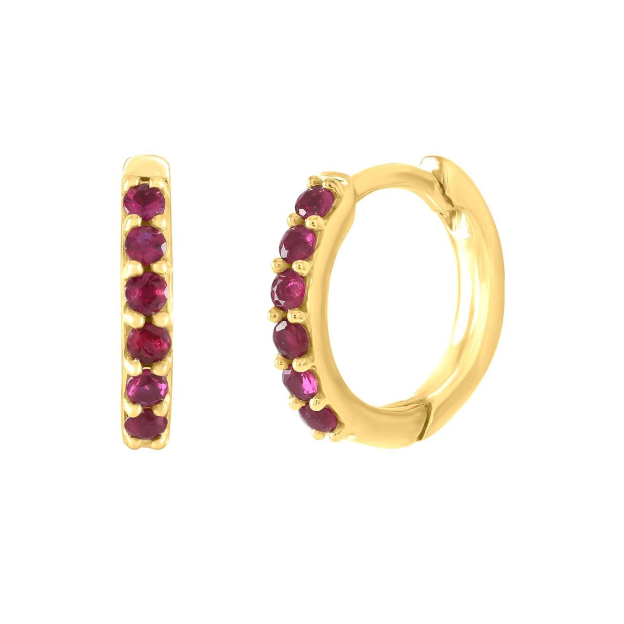 Aros Argollas de Oro Amarillo y Piedras 14Kt.