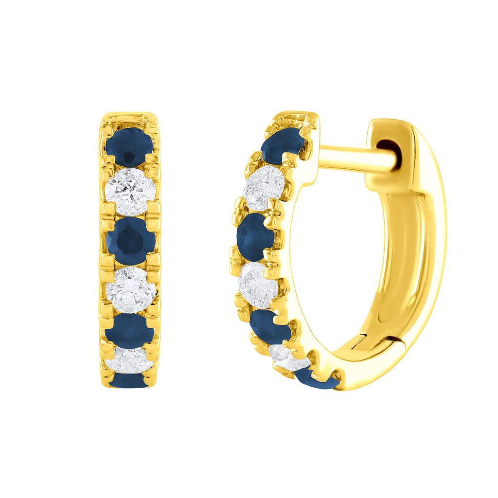 Aros Argollas de Oro Amarillo, Brillantes y Piedras 14Kt.