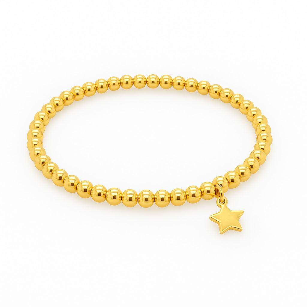 Pulsera Elástica Estrella Oro Amarillo 14Kt.