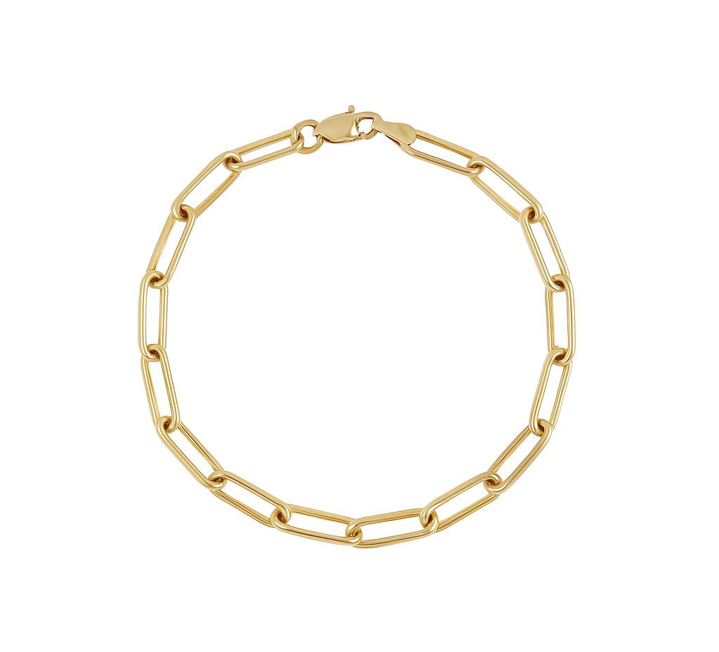 Pulsera Paper Clip Oro Amarillo 14Kt.