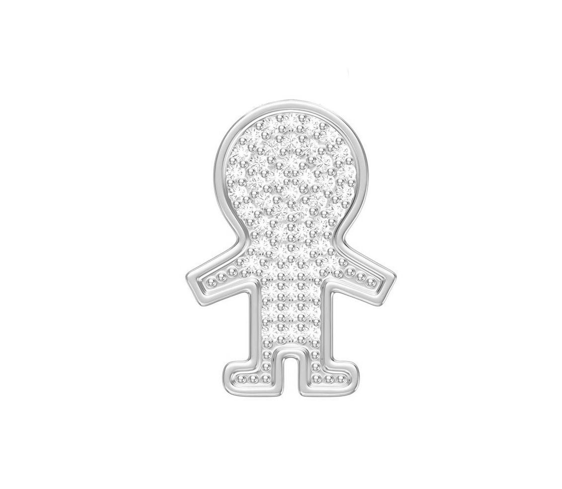 Colgante Niño Brillantes y Oro Blanco.