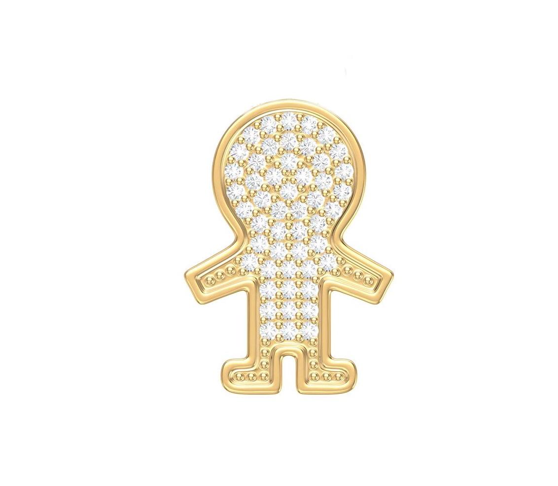 Colgante Niño Brillantes y Oro Amarillo 14Kt.