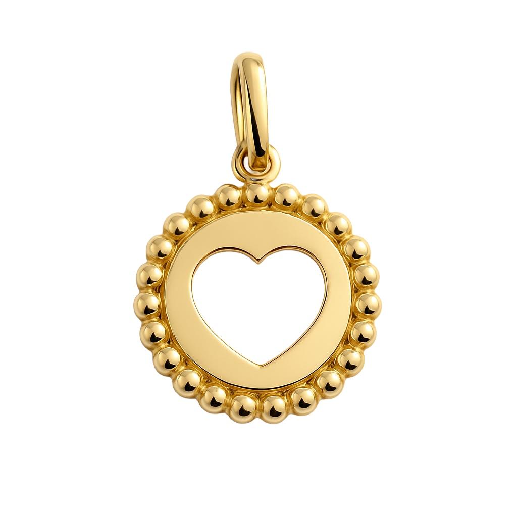 Colgante Corazón Perforado Oro Amarillo 14Kt.