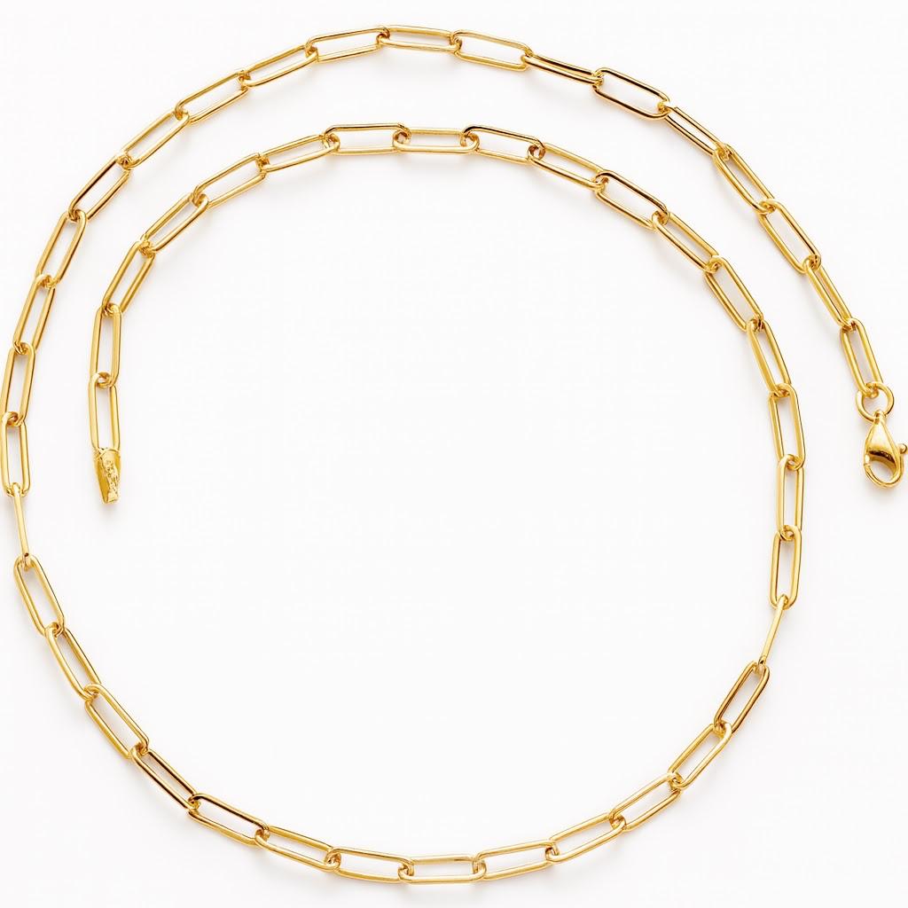 Collar Paper Clip Oro Amarillo 14Kt.