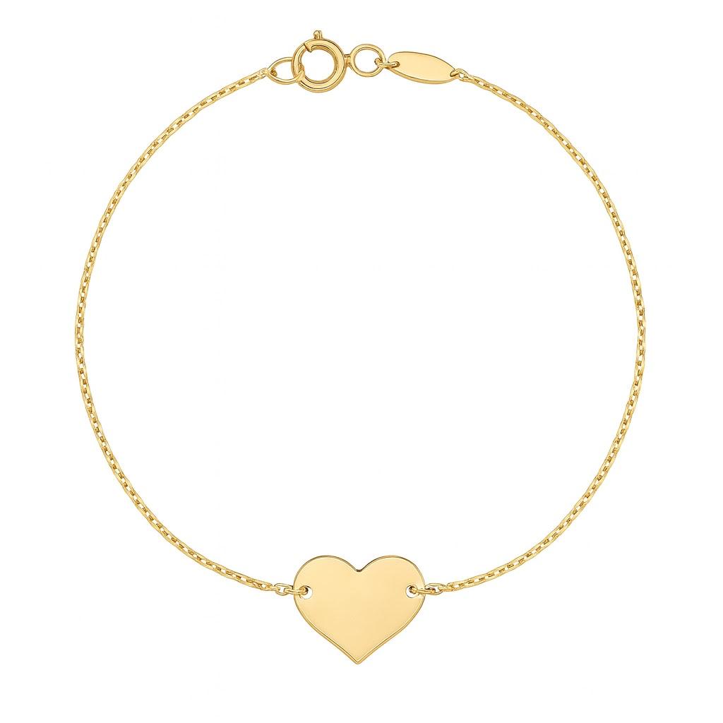 Pulsera Corazón Oro Amarillo 14Kt.
