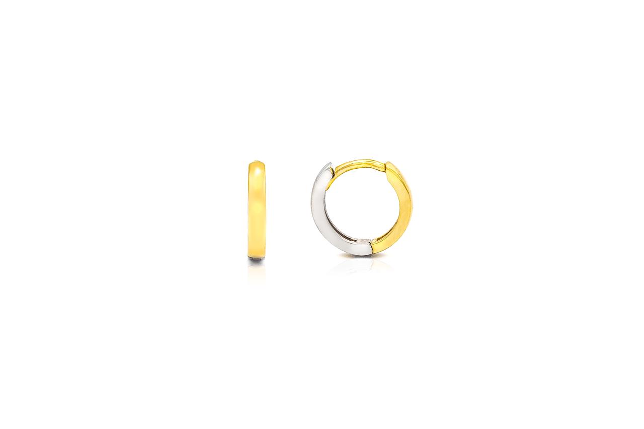 Aros Argollas de Oro Amarillo Bicolor 14Kt.