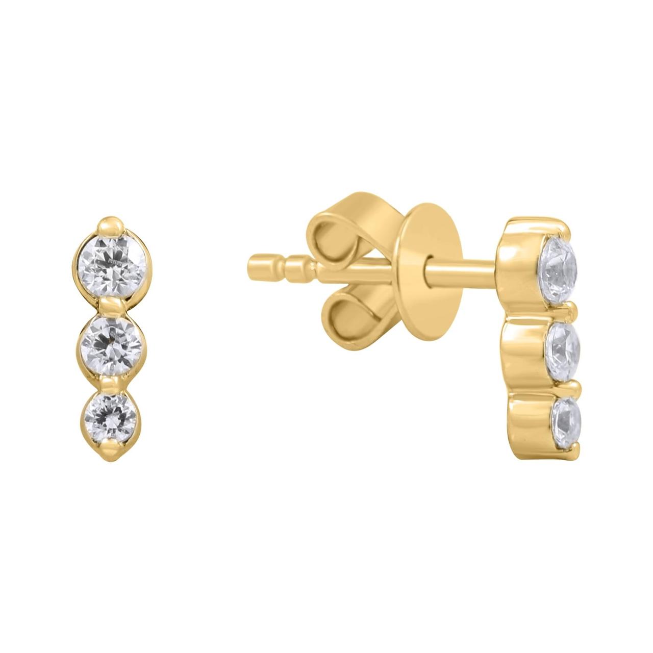 Aros Trío de Brillantes Oro Amarillo 14Kt.