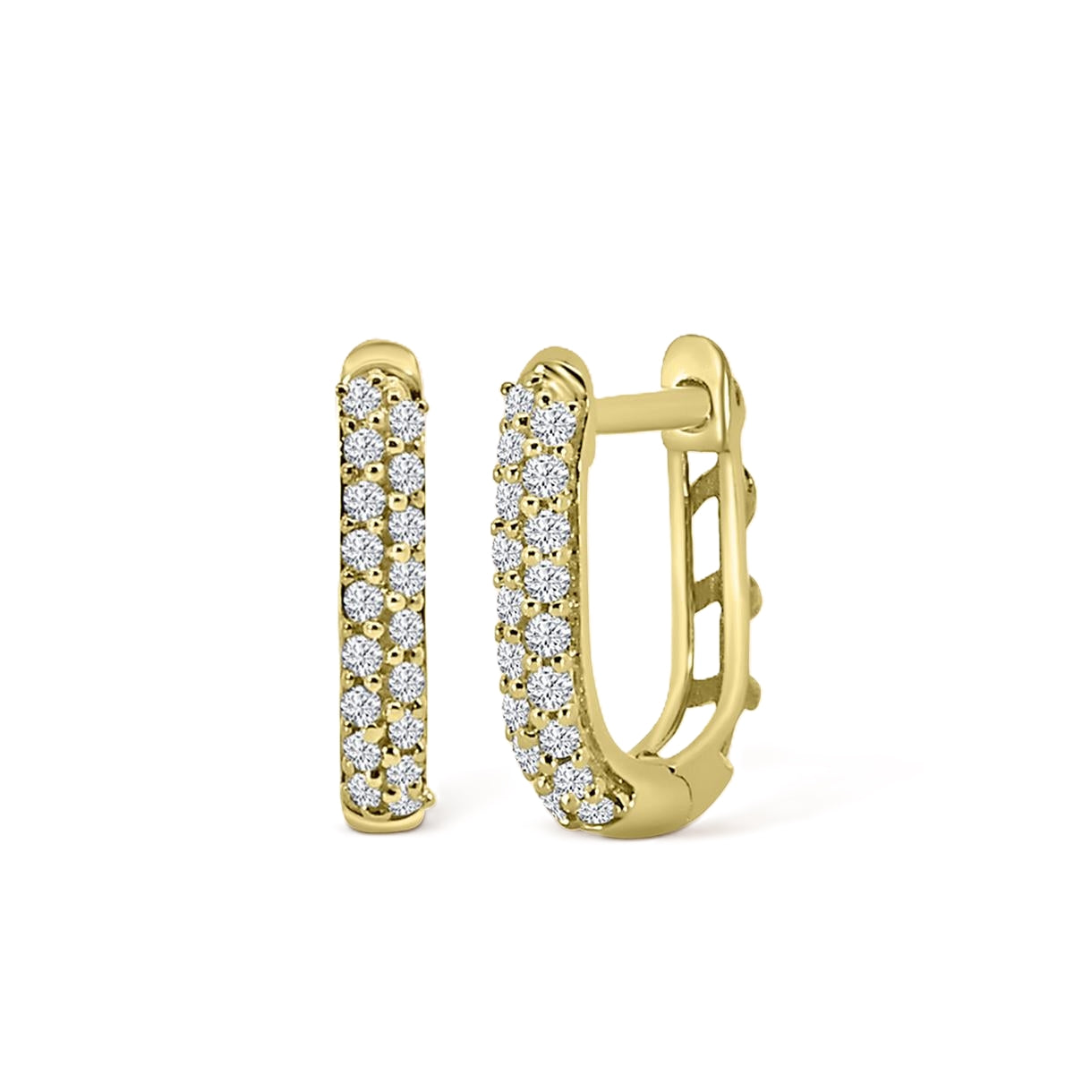 Aros Huggie de Brillantes en Oro Amarillo 14 Kt.
