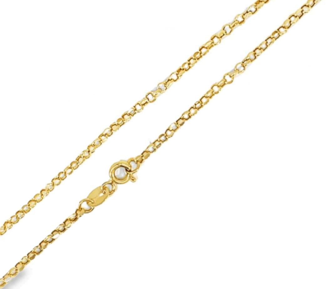 CADENA ROLO DIAMANTADA VACIADA ORO AMARILLO KRDV-25.