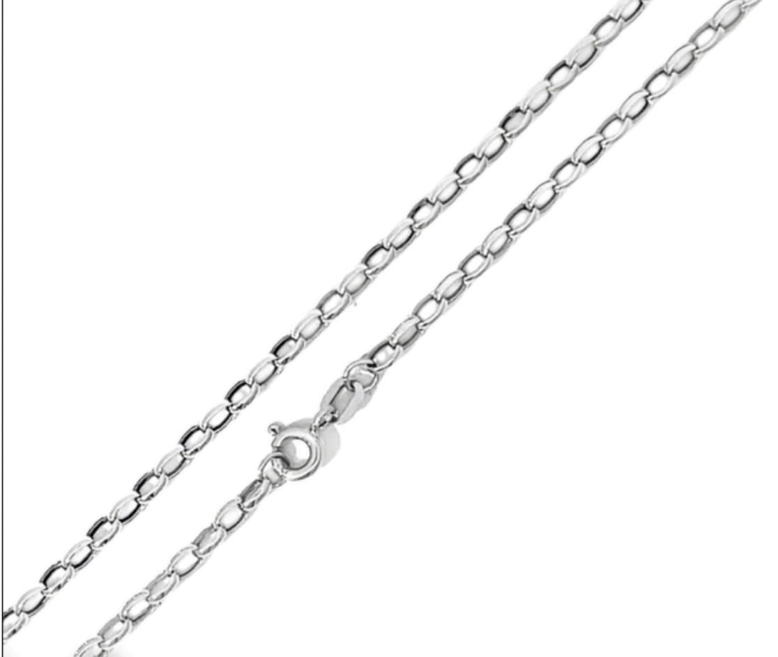 CADENA ROLO OVALADA ORO BLANCO KRV-35M2