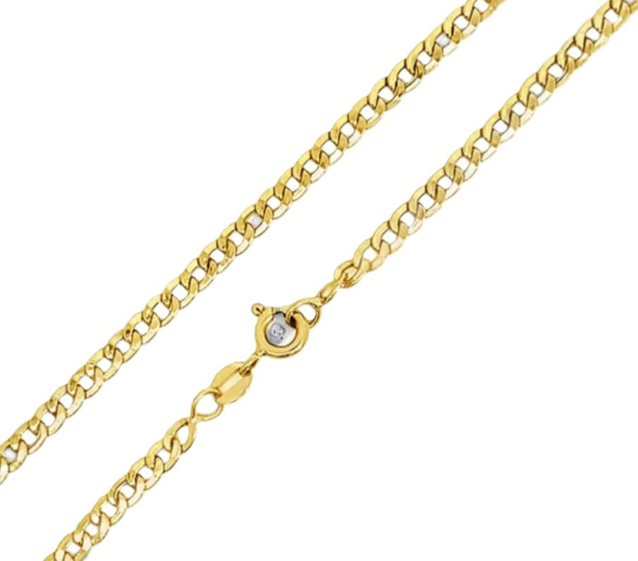 CADENA GRUMETTE PLANA VACIADA ORO AMARILLO KDV-90.