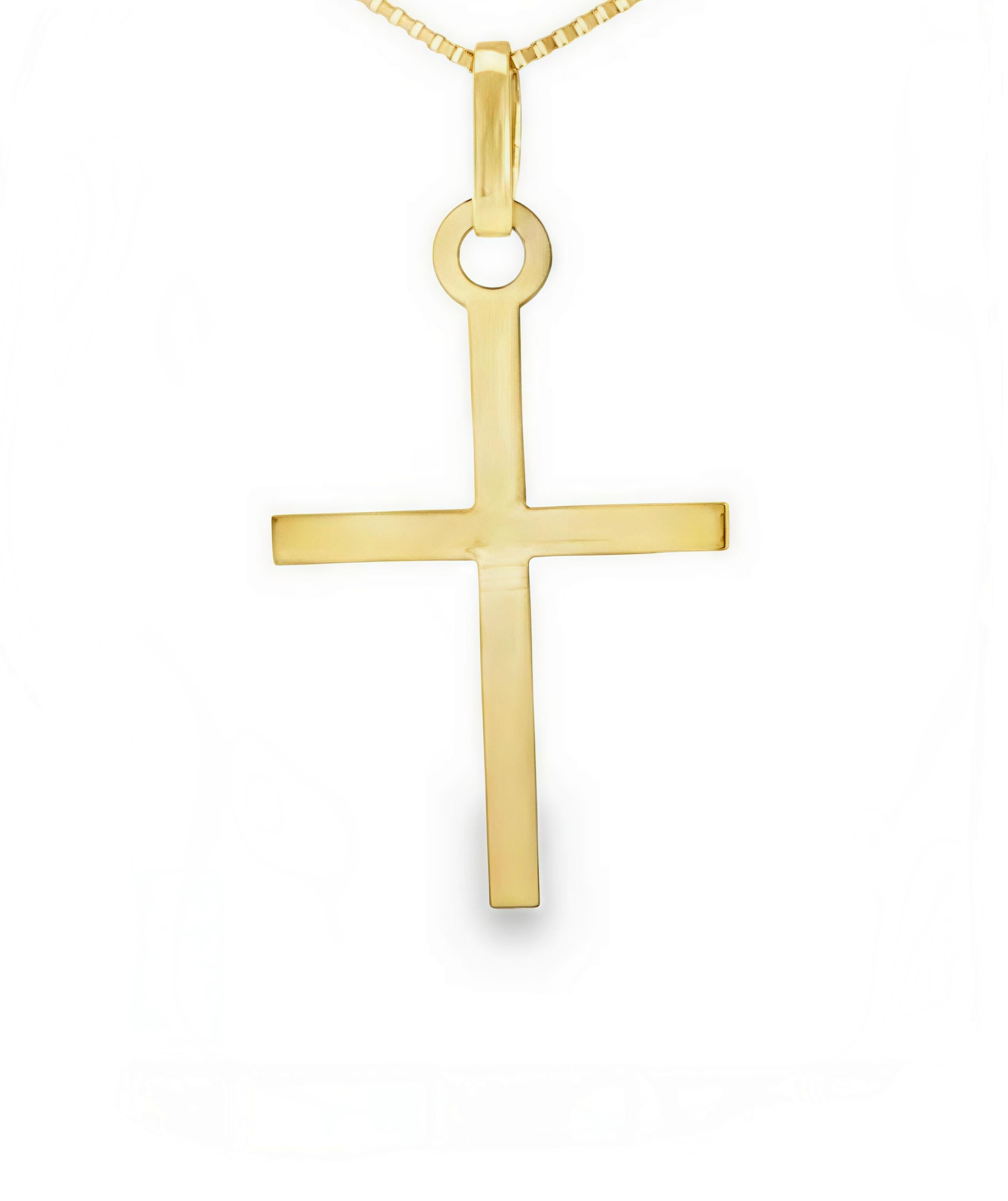 Cruz Plana Oro Amarillo 18Kt. CRU-003-PLA-B23.