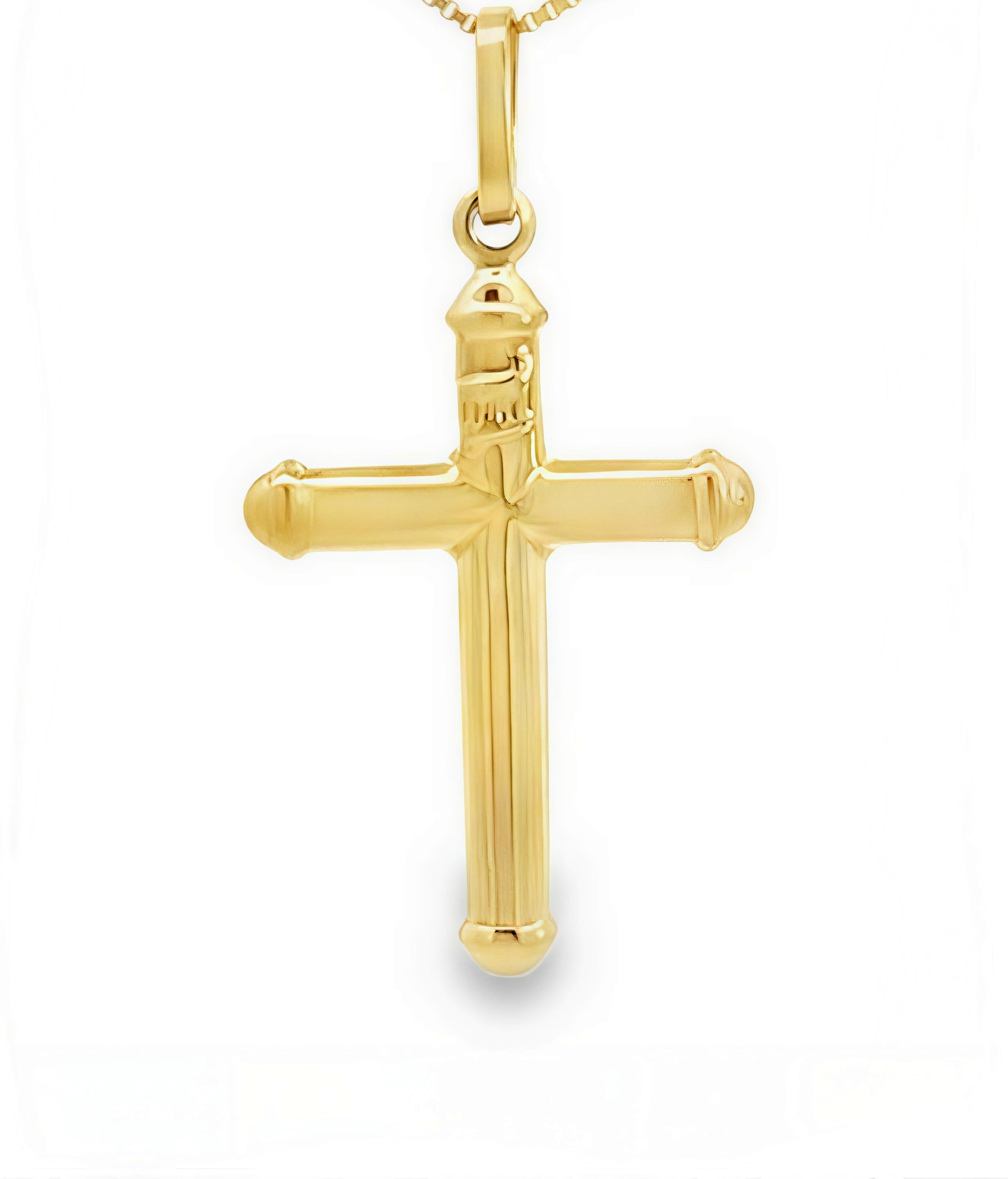 Cruz Palitos Bombe Oro Amarillo 18Kt. CRU-013-PBO-L22.