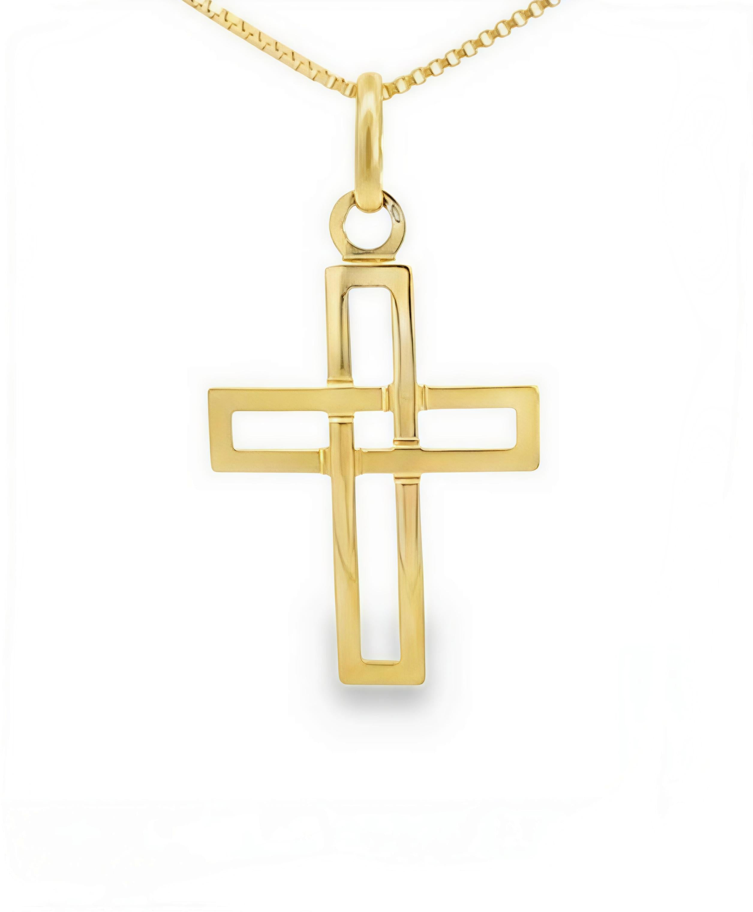 Cruz Doble Oro Amarillo 18Kt. CRU-020-DOS-S20.