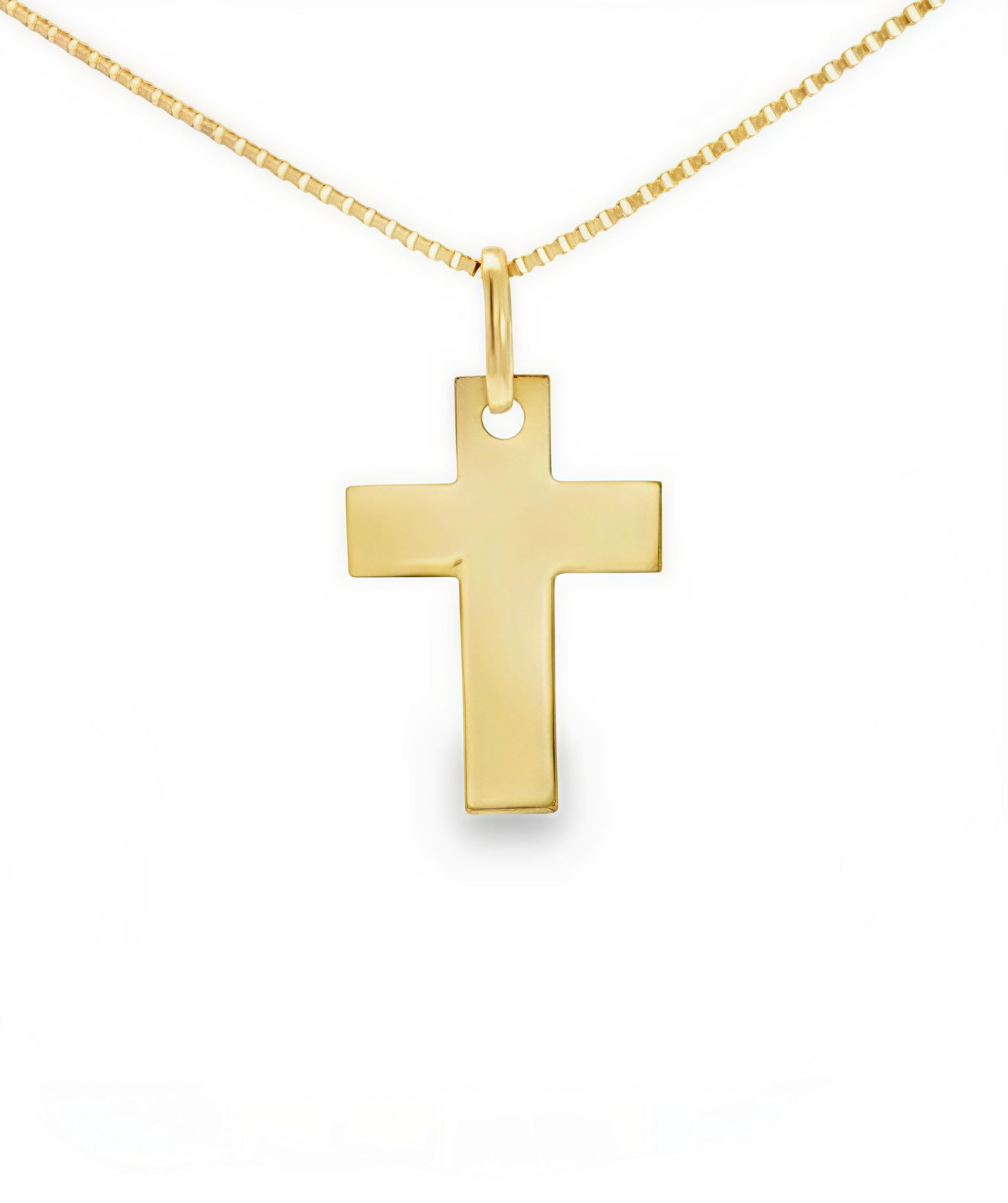 Cruz Plana Oro Amarillo 18Kt. CRU-004-PLA-C14.