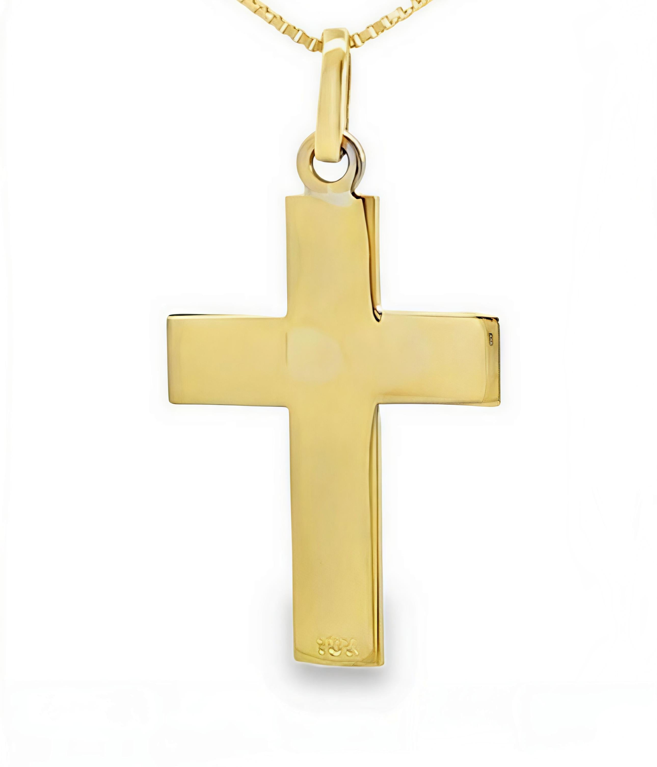 Cruz Plana Oro Amarillo 18Kt. CRU-005-PLA-D22.