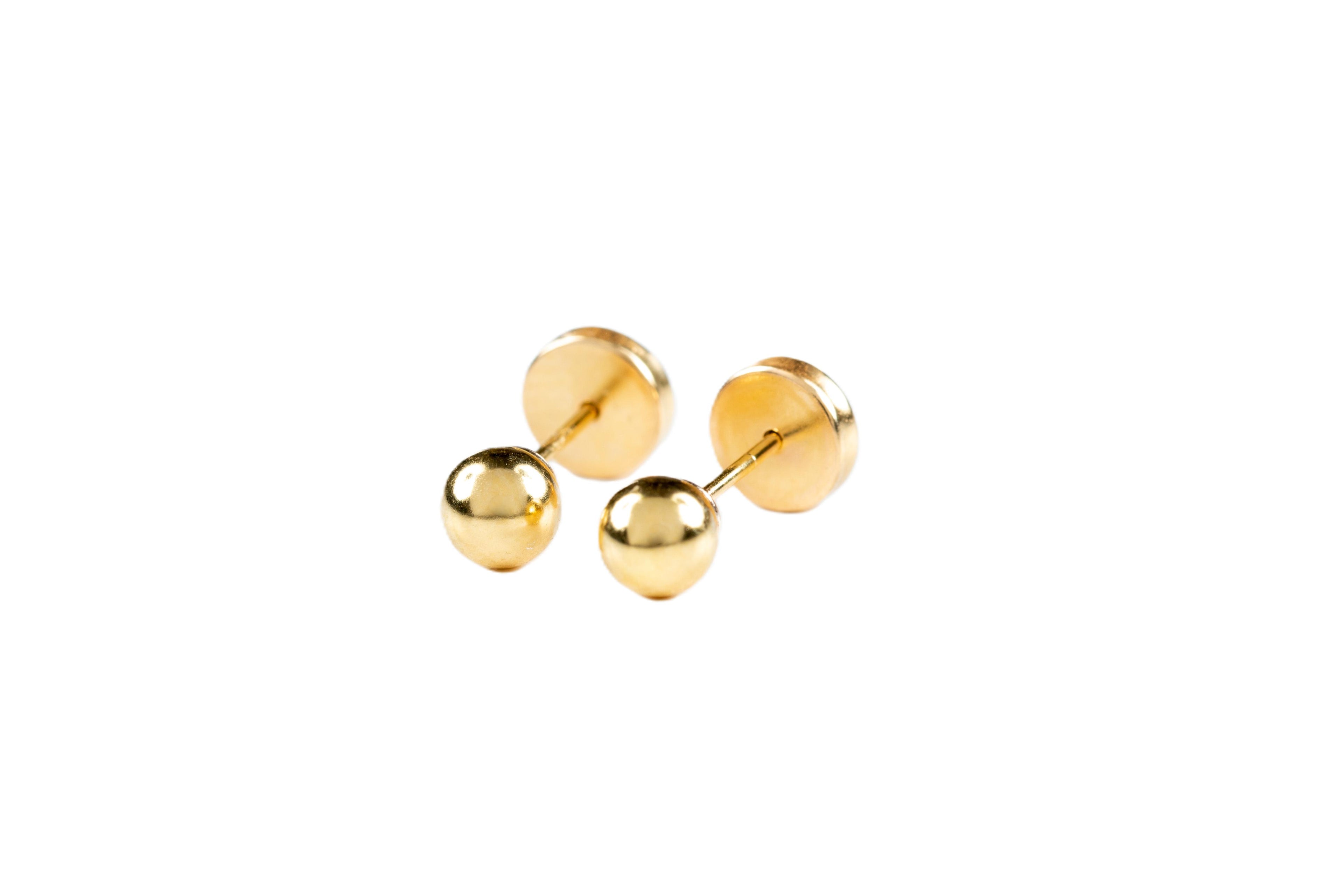 Aros Abridores Bolitas de Oro Amarillo 18Kt.
