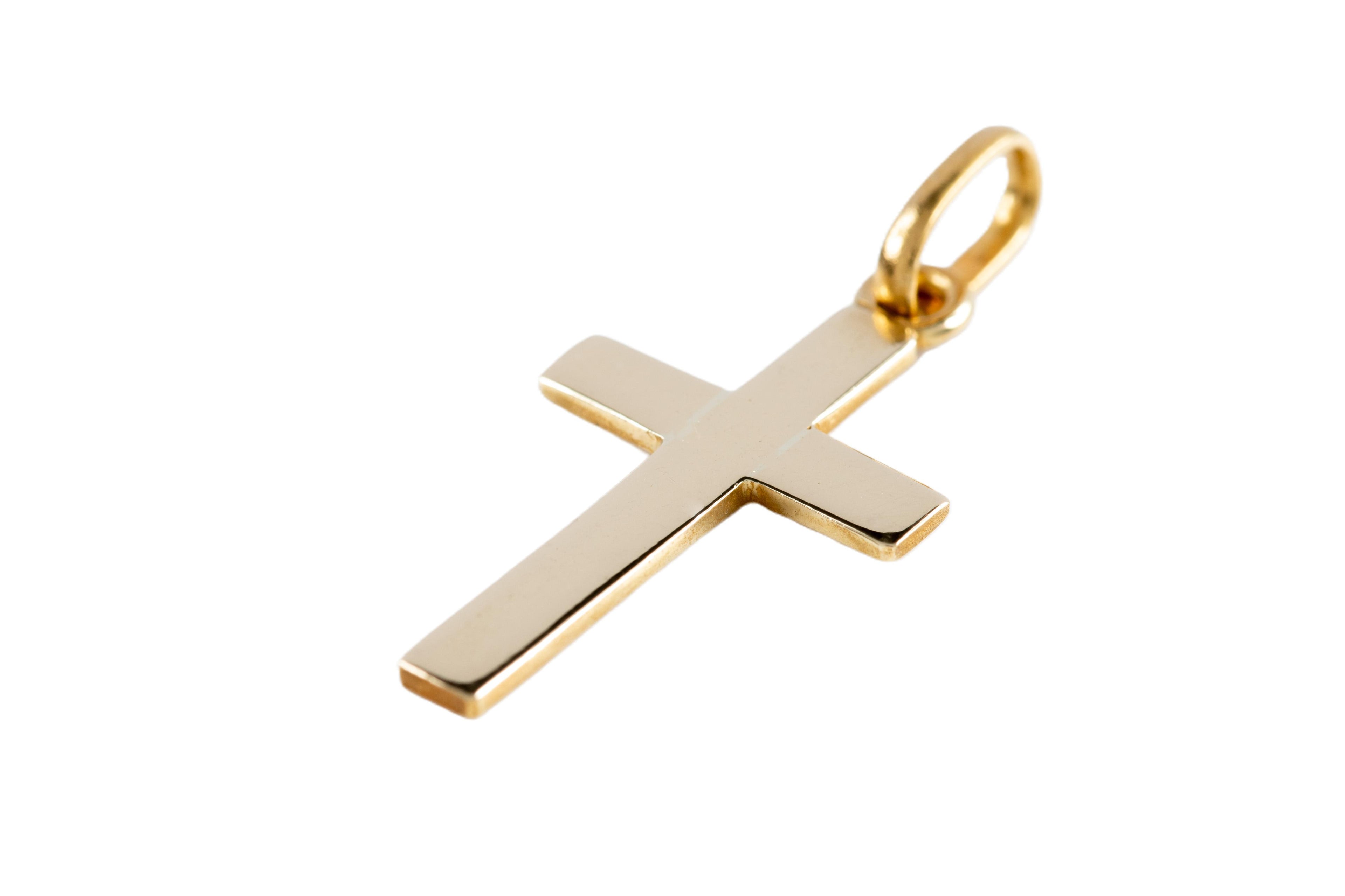 Cruz de Oro Amarillo Plana 14Kt.