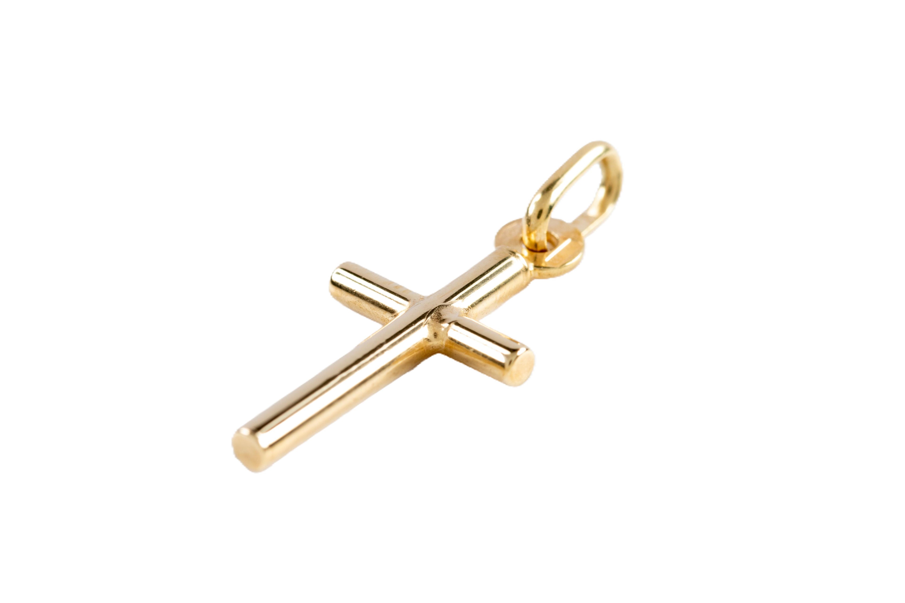 Cruz de Oro Amarillo Tubular 14Kt.