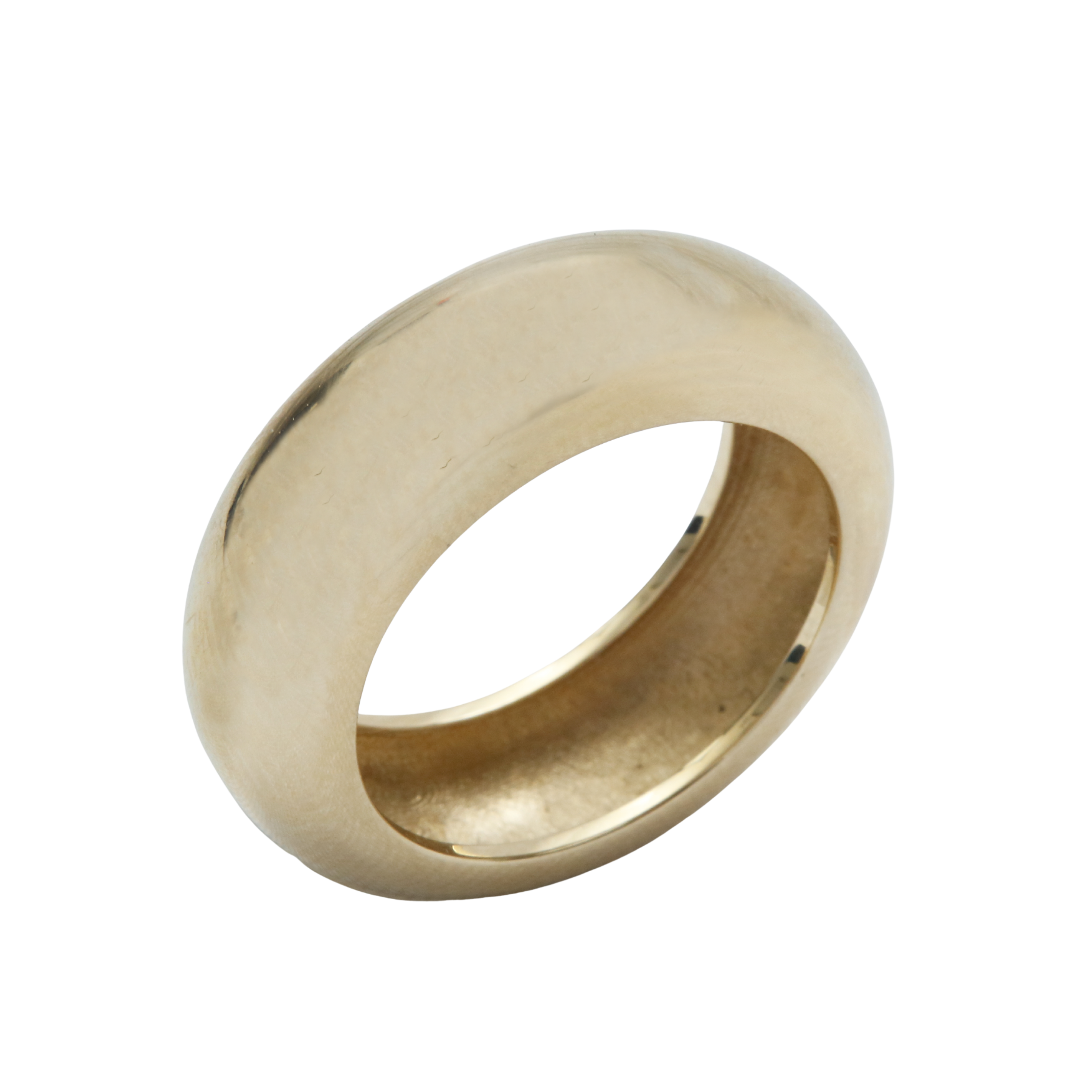 Anillo Oro Amarillo 14Kt. Abombado Satinado.