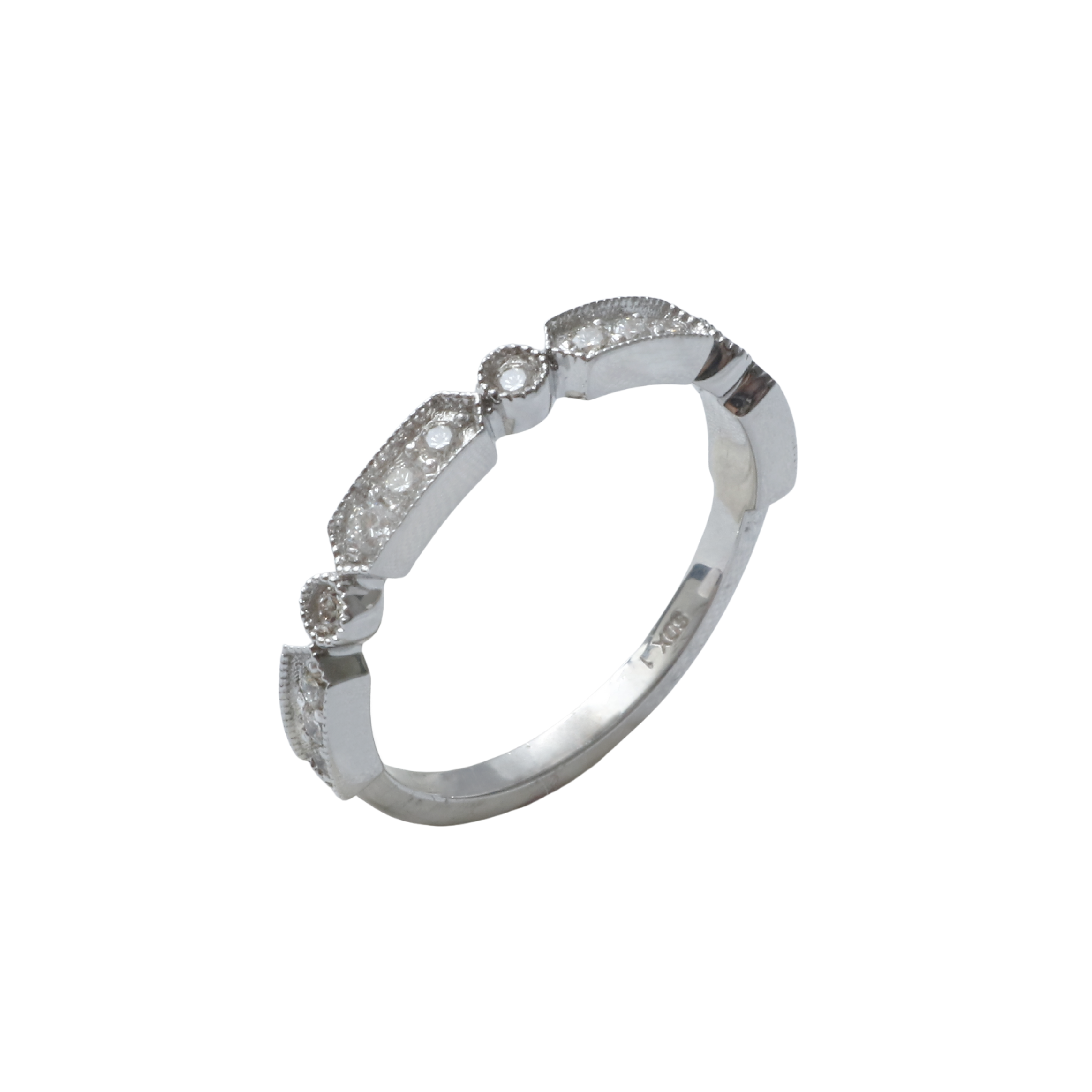 Anillo Platino Brillantes Redondos y Baguette.