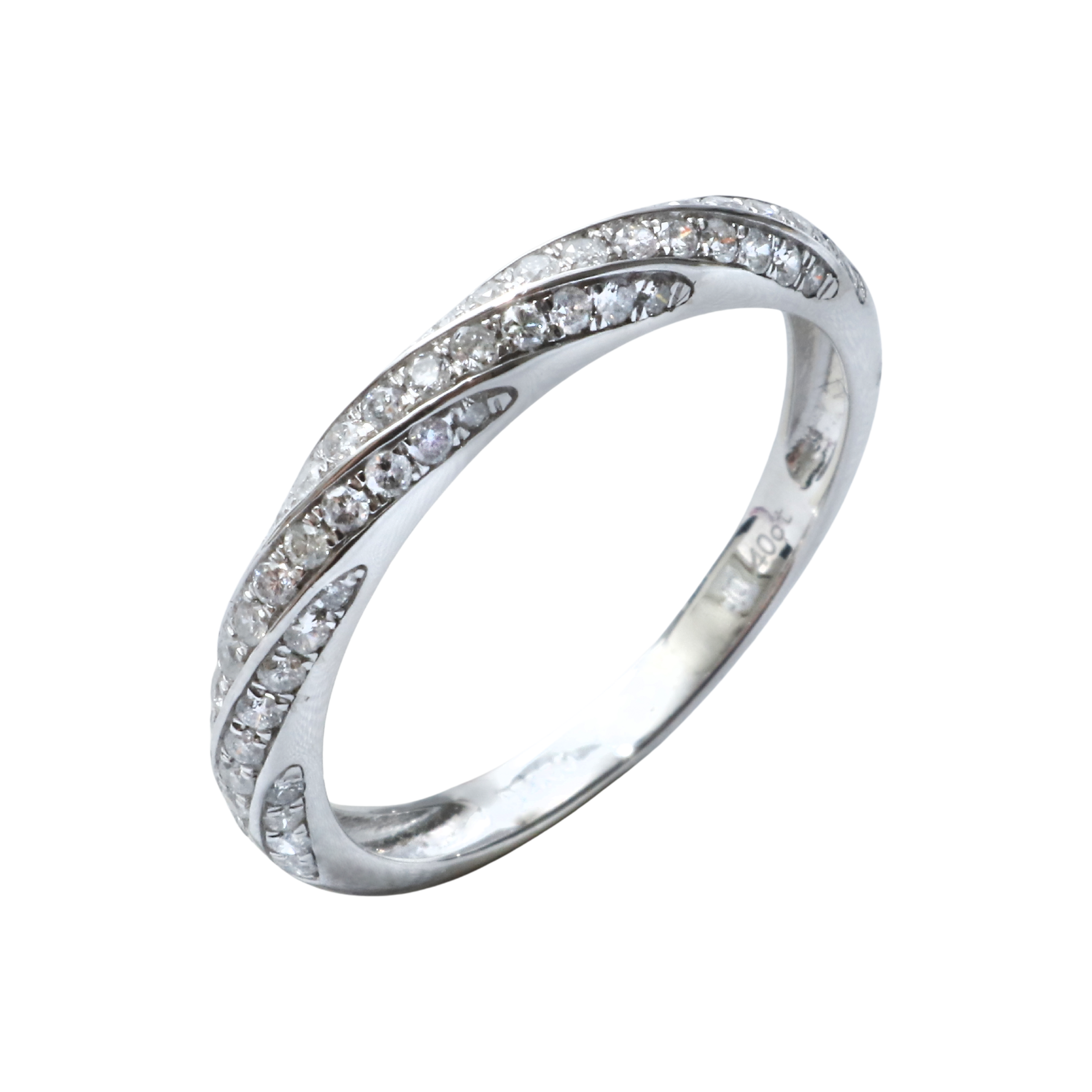 Anillo Platino Brillantes Trenzados.